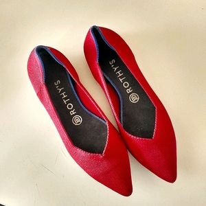 Rothy's Chili Red The Point Pointed Toe Flats